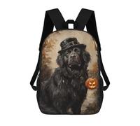 sinyumoney Sac À Dos Imprimé En 3D Pour Enfants 17inch Halloween Black Dog Art Print Sac De Voyage Léger Et Tendance Pour L'école Et Les Voyages Des Écoliers