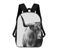 sinyumoney Sac À Dos Imprimé En 3D Pour Enfants 17inch Highland Cow Black & White Sac De Voyage Léger Et Tendance Pour L'école Et Les Voyages Des Écoliers