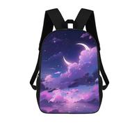 sinyumoney Sac À Dos Imprimé En 3D Pour Enfants 17inch Magical Night Sky with Crescent Moon Sac De Voyage Léger Et Tendance Pour L'école Et Les Voyages Des Écoliers
