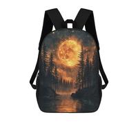 sinyumoney Sac À Dos Imprimé En 3D Pour Enfants 17inch Moonlit Forest Reflections Sac De Voyage Léger Et Tendance Pour L'école Et Les Voyages Des Écoliers