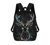 sinyumoney Sac À Dos Imprimé En 3D Pour Enfants 17inch Mystical Deer with Glowing Antlers Sac De Voyage Léger Et Tendance Pour L'école Et Les Voyages Des Écoliers