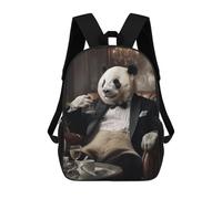 sinyumoney Sac À Dos Imprimé En 3D Pour Enfants 17inch Panda in A Tuxedo Sac De Voyage Léger Et Tendance Pour L'école Et Les Voyages Des Écoliers