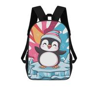 sinyumoney Sac À Dos Imprimé En 3D Pour Enfants 17inch Penguin Animal Penguins Sac De Voyage Léger Et Tendance Pour L'école Et Les Voyages Des Écoliers