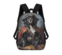 sinyumoney Sac À Dos Imprimé En 3D Pour Enfants 17inch Pirate Dog Treasure Chest-80 Sac De Voyage Léger Et Tendance Pour L'école Et Les Voyages Des Écoliers