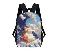 sinyumoney Sac À Dos Imprimé En 3D Pour Enfants 17inch Relaxing Orange Wave Cat Sac De Voyage Léger Et Tendance Pour L'école Et Les Voyages Des Écoliers