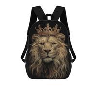 sinyumoney Sac À Dos Imprimé En 3D Pour Enfants 17inch Royal Lion King Crown Art Sac De Voyage Léger Et Tendance Pour L'école Et Les Voyages Des Écoliers