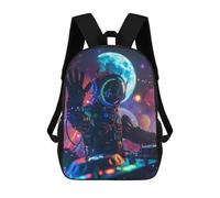 sinyumoney Sac À Dos Imprimé En 3D Pour Enfants 17inch Space DJ Mixing Cosmic Beats Sac De Voyage Léger Et Tendance Pour L'école Et Les Voyages Des Écoliers