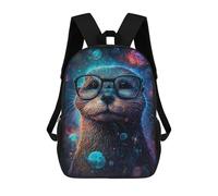 sinyumoney Sac À Dos Imprimé En 3D Pour Enfants 17inch Space Otter Glasses Art Print Sac De Voyage Léger Et Tendance Pour L'école Et Les Voyages Des Écoliers