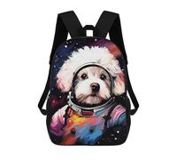 sinyumoney Sac À Dos Imprimé En 3D Pour Enfants 17inch Space Pup Adventure -7 Sac De Voyage Léger Et Tendance Pour L'école Et Les Voyages Des Écoliers
