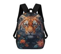 sinyumoney Sac À Dos Imprimé En 3D Pour Enfants 17inch Tiger in Flowers-1 Sac De Voyage Léger Et Tendance Pour L'école Et Les Voyages Des Écoliers