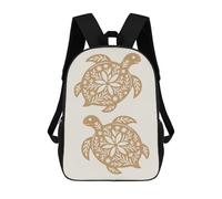 sinyumoney Sac À Dos Imprimé En 3D Pour Enfants 17inch Two Floral Turtle Silhouettes Sac De Voyage Léger Et Tendance Pour L'école Et Les Voyages Des Écoliers