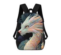 sinyumoney Sac À Dos Imprimé En 3D Pour Enfants 17inch White Dragon Portrait Sac De Voyage Léger Et Tendance Pour L'école Et Les Voyages Des Écoliers