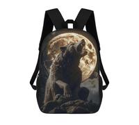 sinyumoney Sac À Dos Imprimé En 3D Pour Enfants 17inch Wolf Howling at Full Moon-5 Sac De Voyage Léger Et Tendance Pour L'école Et Les Voyages Des Écoliers