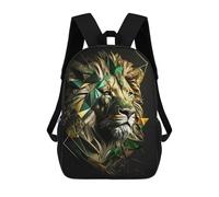 sinyumoney Sac À Dos Imprimé En 3D Pour Enfants Abstract Gold Green Lion, Sac À Dos Tendance Pour L'école, Les Voyages Et Les Loisirs, Grand Sac À Dos Pour Garçons Et Filles 17inch