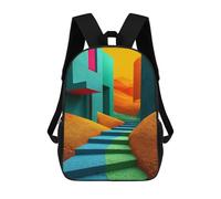 sinyumoney Sac À Dos Imprimé En 3D Pour Enfants Abstract Stairway to Orange Sac D'école Léger Et Tendance Pour Les Voyages Et Les Études 17inch