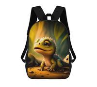 sinyumoney Sac À Dos Imprimé En 3D Pour Enfants Adorable Lizard Trio in Fantasy Forest Sac D'école Léger Et Tendance Pour Les Voyages Et Les Études 17inch