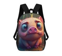 sinyumoney Sac À Dos Imprimé En 3D Pour Enfants Adorable Piglet in Forest Sac D'école Léger Et Tendance Pour Les Voyages Et Les Études 17inch