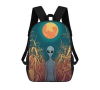 sinyumoney Sac À Dos Imprimé En 3D Pour Enfants Alien in Cornfield Under Full Moon Sac À Dos Scolaire Grande Capacité Pour Les Voyages, Idéal Pour Les Garçons Du Primaire Et Du Collège 17inch