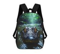 sinyumoney Sac À Dos Imprimé En 3D Pour Enfants Alligator in The River, Sac À Dos Tendance Pour L'école, Les Voyages Et Les Loisirs 17inch, Grand Sac À Dos De Jour Pour Garçons Et Filles