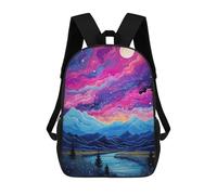 sinyumoney Sac À Dos Imprimé En 3D Pour Enfants Alpine Meadow Stream Sac D'école Léger Et Tendance Pour Les Voyages Et Les Études 17inch