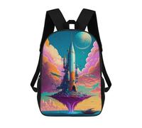 sinyumoney Sac À Dos Imprimé En 3D Pour Enfants Amazing Rocket The Sea Sac À Dos Scolaire Pour Garçons Et Filles, Sac D'école Primaire, Sac À Livres Pour Adolescents 17inch
