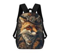 sinyumoney Sac À Dos Imprimé En 3D Pour Enfants Animal Steampunk Fox Sac D'école Léger Et Tendance Pour Les Voyages Et Les Études 17inch