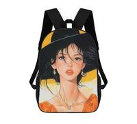 sinyumoney Sac À Dos Imprimé En 3D Pour Enfants Anime Woman in Hat, Sac À Dos Tendance Pour L'école, Les Voyages Et Les Loisirs 17inch, Grand Sac À Dos De Jour Pour Garçons Et Filles