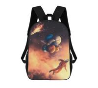 sinyumoney Sac À Dos Imprimé En 3D Pour Enfants Astronaut Floating with Planets Sac À Dos Scolaire Grande Capacité Pour Les Voyages, Idéal Pour Les Garçons Du Primaire Et Du Collège 17inch