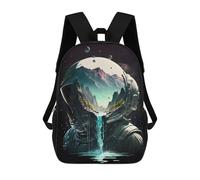 sinyumoney Sac À Dos Imprimé En 3D Pour Enfants Astronaut Helmet Reflection Sac D'école Léger Et Tendance Pour Les Voyages Et Les Études 17inch