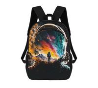 sinyumoney Sac À Dos Imprimé En 3D Pour Enfants Astronaut Portrait 04 Sac À Dos Scolaire Pour Garçons Et Filles, Sac D'école Primaire, Sac À Livres Pour Adolescents 17inch