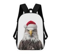 sinyumoney Sac À Dos Imprimé En 3D Pour Enfants Bald Eagle with Santa Hat Sac À Dos Scolaire Grande Capacité Pour Les Voyages, Idéal Pour Les Garçons Du Primaire Et Du Collège 17inch