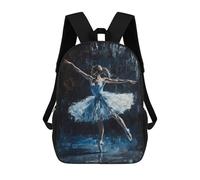 sinyumoney Sac À Dos Imprimé En 3D Pour Enfants Ballet Dancer in Blue Ballet Wall Art Sac D'école Léger Et Tendance Pour Les Voyages Et Les Études 17inch