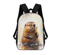 sinyumoney Sac À Dos Imprimé En 3D Pour Enfants Beaver Watercolor Drawing Sacs À Dos De Jour, Cartable, Sac À Dos Tendance, Sacs À Dos Décontractés Pour Écoliers Et Écolières 17inch