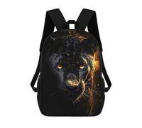 sinyumoney Sac À Dos Imprimé En 3D Pour Enfants Black Jaguar in Gold Sac D'école Léger Et Tendance Pour Les Voyages Et Les Études 17inch