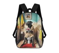 sinyumoney Sac À Dos Imprimé En 3D Pour Enfants Black Labrador Bathroom, Sac À Dos Tendance Pour L'école, Les Voyages Et Les Loisirs, Grand Sac À Dos Pour Garçons Et Filles 17inch