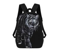 sinyumoney Sac À Dos Imprimé En 3D Pour Enfants Black Tiger Cat Sac D'école Léger Et Tendance Pour Les Voyages Et Les Études 17inch