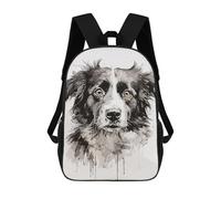 sinyumoney Sac À Dos Imprimé En 3D Pour Enfants Black White Dog Painting, Sac À Dos Tendance Pour L'école, Les Voyages Et Les Loisirs 17inch, Grand Sac À Dos De Jour Pour Garçons Et Filles