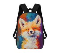 sinyumoney Sac À Dos Imprimé En 3D Pour Enfants Blissful Cute Fox Sac À Dos Scolaire Grande Capacité Pour Les Voyages, Idéal Pour Les Garçons Du Primaire Et Du Collège 17inch