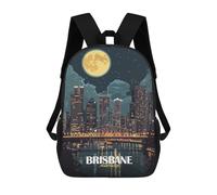 sinyumoney Sac À Dos Imprimé En 3D Pour Enfants Brisbane Australia Cityscape at Night Sac D'école Léger Et Tendance Pour Les Voyages Et Les Études 17inch