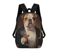 sinyumoney Sac À Dos Imprimé En 3D Pour Enfants Bull Dog Dressed in Tuxedo, Sac À Dos Tendance Pour L'école, Les Voyages Et Les Loisirs, Grand Sac À Dos Pour Garçons Et Filles 17inch
