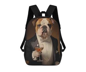 sinyumoney Sac À Dos Imprimé En 3D Pour Enfants Bull Dog Dressed in Tuxedo, Sac À Dos Tendance Pour L'école, Les Voyages Et Les Loisirs, Grand Sac À Dos Pour Garçons Et Filles 17inch