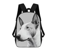 sinyumoney Sac À Dos Imprimé En 3D Pour Enfants Bull Terrier Drawing Dog Sac À Dos Scolaire Pour Garçons Et Filles, Sac D'école Primaire, Sac À Livres Pour Adolescents 17inch