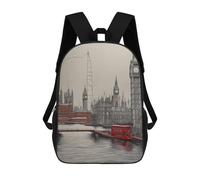 sinyumoney Sac À Dos Imprimé En 3D Pour Enfants Bus in London Sac D'école Léger Et Tendance Pour Les Voyages Et Les Études 17inch
