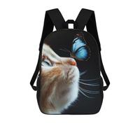 sinyumoney Sac À Dos Imprimé En 3D Pour Enfants Cat And Butterfly Sac D'école Léger Et Tendance Pour Les Voyages Et Les Études 17inch