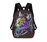 sinyumoney Sac À Dos Imprimé En 3D Pour Enfants Cat Astronaut Sac À Dos Scolaire Grande Capacité Pour Les Voyages, Idéal Pour Les Garçons Du Primaire Et Du Collège 17inch