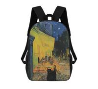 sinyumoney Sac À Dos Imprimé En 3D Pour Enfants Cat at Terrasse Des Cafes Sac À Dos Scolaire Pour Garçons Et Filles, Sac D'école Primaire, Sac À Livres Pour Adolescents 17inch
