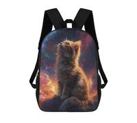 sinyumoney Sac À Dos Imprimé En 3D Pour Enfants Cat Gazing at Stars, Sac À Dos Tendance Pour L'école, Les Voyages Et Les Loisirs, Grand Sac À Dos Pour Garçons Et Filles 17inch