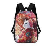 sinyumoney Sac À Dos Imprimé En 3D Pour Enfants Cat Geisha And Cherry Blossoms, Sac À Dos Tendance Pour L'école, Les Voyages Et Les Loisirs 17inch, Grand Sac À Dos De Jour Pour Garçons Et Filles