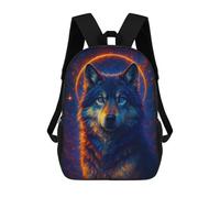 sinyumoney Sac À Dos Imprimé En 3D Pour Enfants Celestial Wolf Portrait, Sac À Dos Tendance Pour L'école, Les Voyages Et Les Loisirs, Grand Sac À Dos Pour Garçons Et Filles 17inch