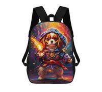 sinyumoney Sac À Dos Imprimé En 3D Pour Enfants Charles Spaniel Puppy Sac D'école Léger Et Tendance Pour Les Voyages Et Les Études 17inch